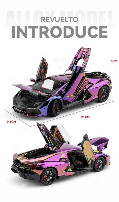 1:24 Lamborghini Revuelto With Spray Alloy Car Diecasts & Toy Vehicles Metal Toy Car Model Sound and light Collection Kids Toy Deals 4 U  Gaming Accessories Deals 4 U