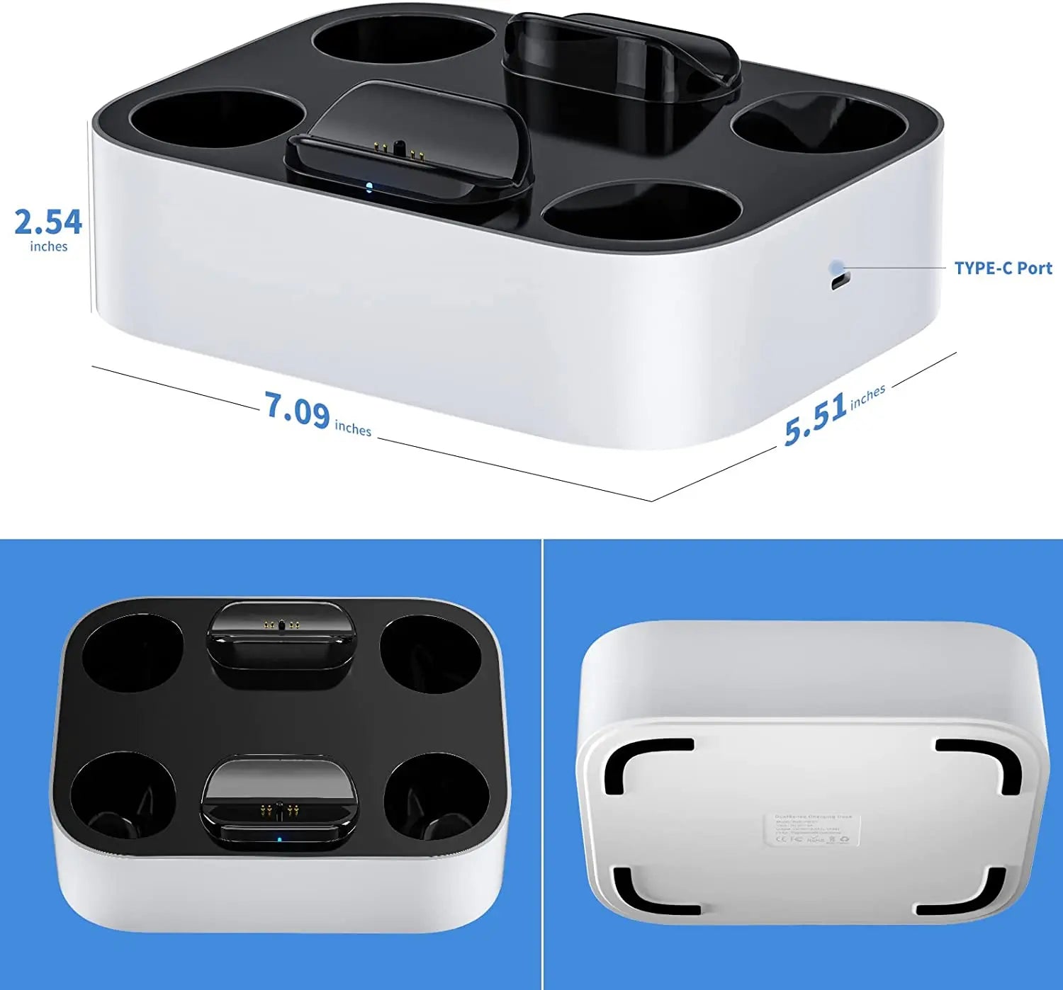 PS5 Controller Charger Station for Playstation 5 Dual for for DualSense Edge Control Fast Charging Dock Stand with Cable Deals 4 U   Deals 4 U