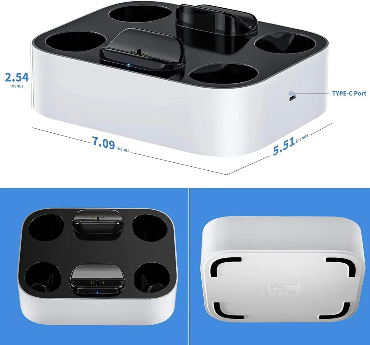 PS5 Controller Charger Station for Playstation 5 Dual for for DualSense Edge Control Fast Charging Dock Stand with Cable Deals 4 U  Gaming Accessories Deals 4 U