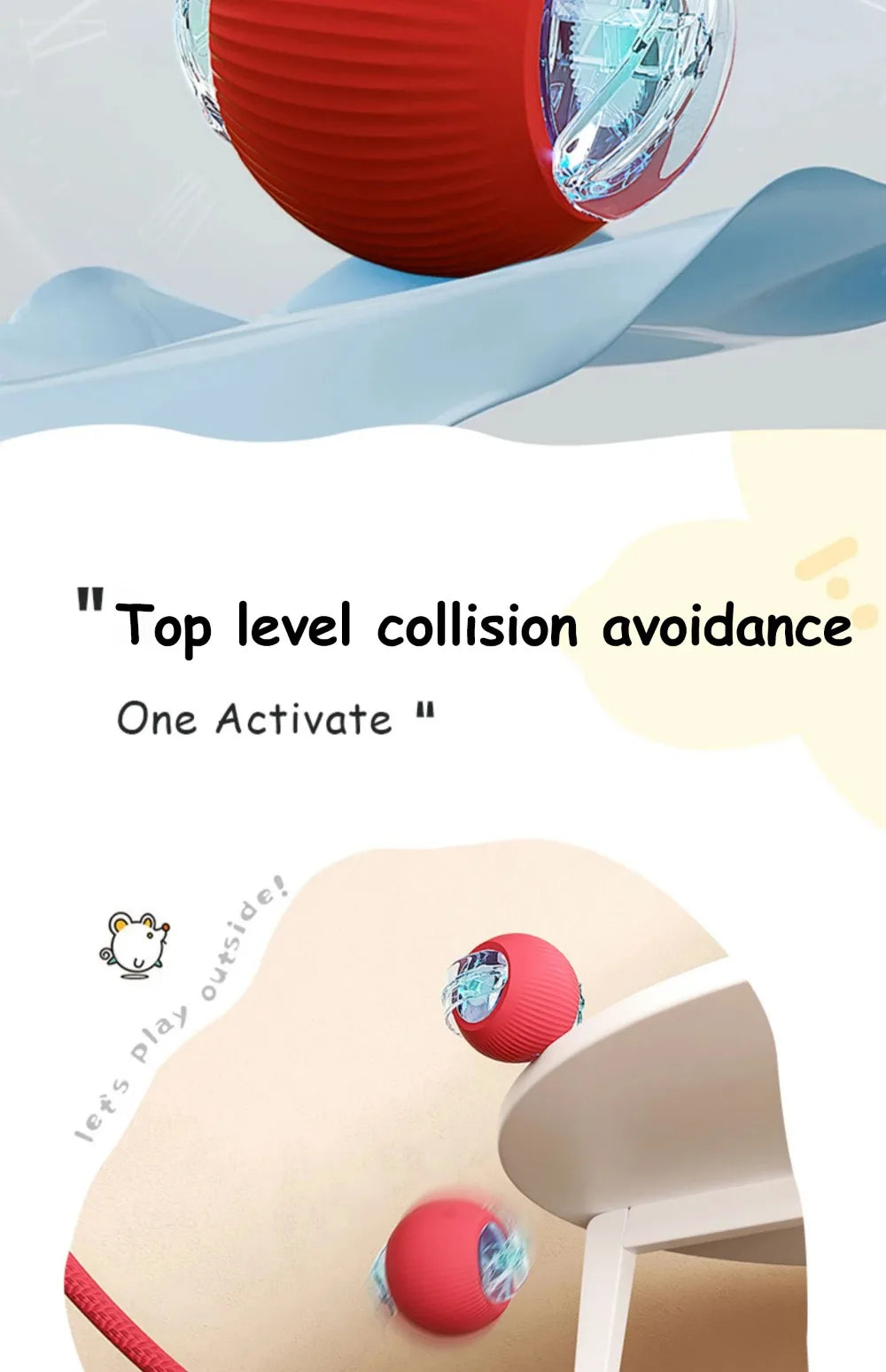 New Cat Interactive Ball Toy Automatic Rolling Ball Faux Tail Rechargeable Smart Pet Electric Toy Dog Cat Training Imitate Mouse Deals 4 U  Smart Pet Toy Deals 4 U