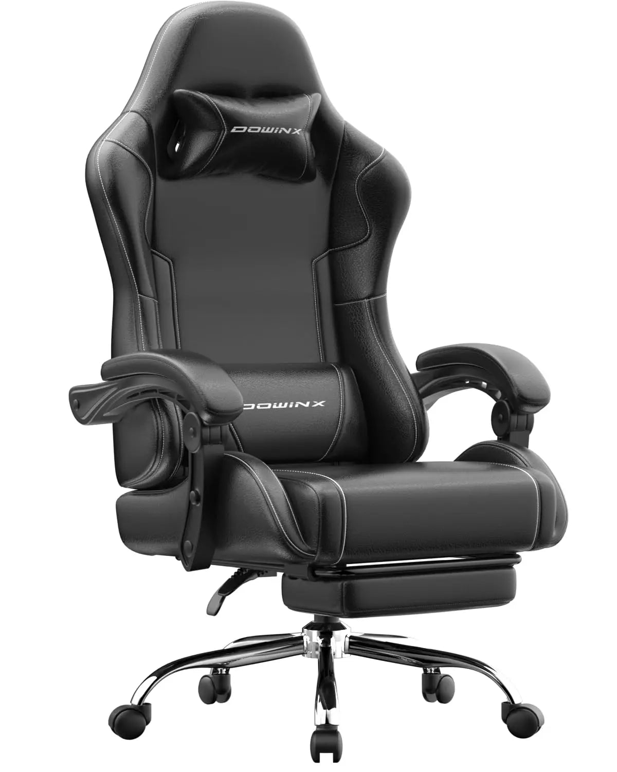 Ergonomic Gaming Chair with Footrest, Massage Lumbar Support, Adjustable Height & Headrest Pillow, Customized Deals 4 U   Deals 4 U
