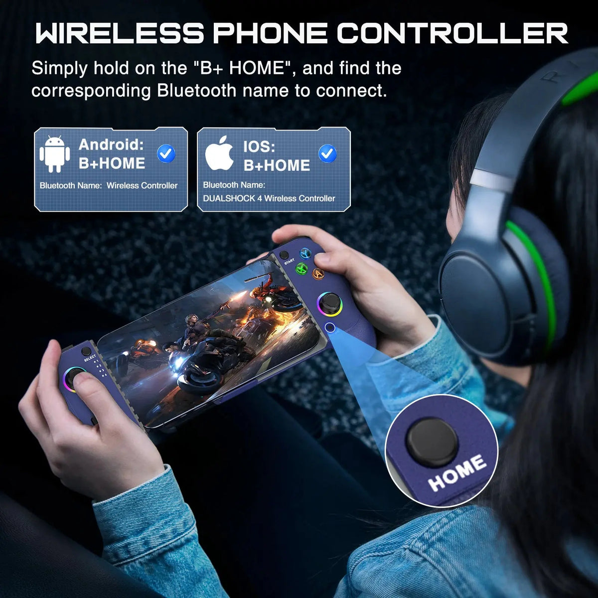 BEBONCOOL MC102 Telescopic Mobile Phone Gamepad For Apple IOS Android COD Wireless Bluetooth Phone Game Controller Joystick Deals 4 U  Mobile Gaming Deals 4 U