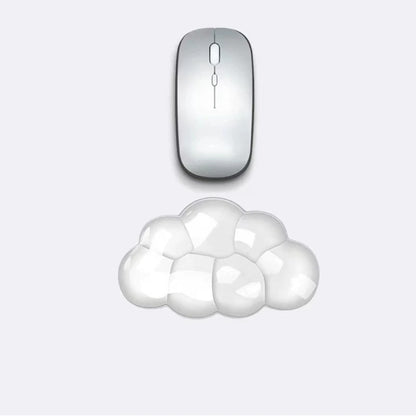 Ergonomic Cloud Silicone Wrist Rest Pad, Soft Comfort Wrist Support Cushion for Keyboard Mouse, Gaming Office Laptop PC