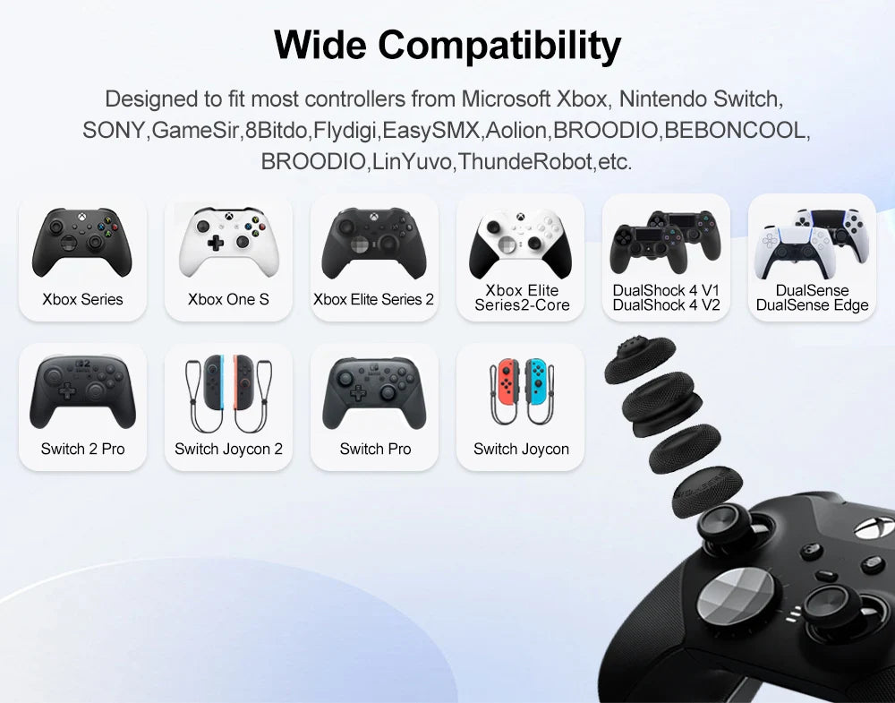 GameSir Joysticks Caps for G7 PRO Cyclone 2 Kaleid Flux G7 SE G8 Plus Nova 2 Lite Gamepads Colorful Silicon Thumb Grips Caps Deals 4 U   Deals 4 U