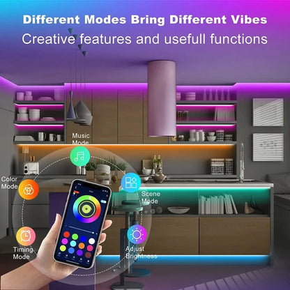 RGB LED Light Strip Lights USB 5V TV Backlight Atmosphere Lights APP Remote Control Flexible Lamp Tape Christmas Party Light Deals 4 U  RGB Hexagon Wall Lights Deals 4 U