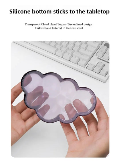 Ergonomic Cloud Silicone Wrist Rest Pad, Soft Comfort Wrist Support Cushion for Keyboard Mouse, Gaming Office Laptop PC