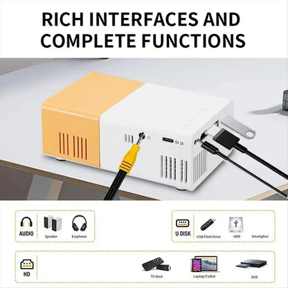 Delighted- Portable Mini Projector with Full HD 1080P Support -Includes Remote Control, USB-Powered, Ideal for Smartphones Deals 4 U  Gaming Accessories Deals 4 U
