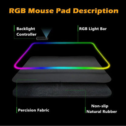 Black Mouse Pad Asus Rgb Gaming Mause Mat Anime Mats Gamer Rug Pc Xxl Cute Pads Large Game Keyboard Carpet Backlight Mousepad Deals 4 U  Gaming Accessories Deals 4 U