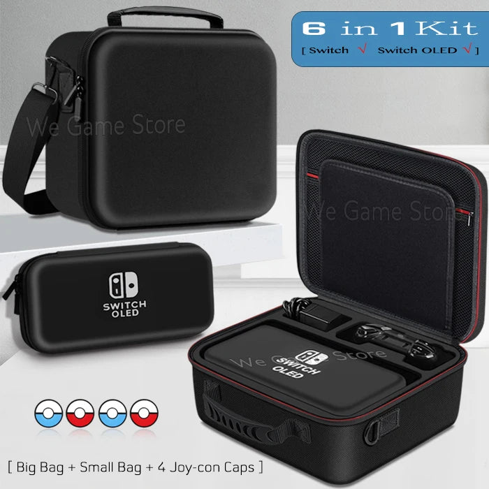Travel Carrying Case For Nintendo Switch OLED Console Gaming Accessories High Quality Portable Storage Messenger Bag Hard Shell Deals 4 U   Deals 4 U