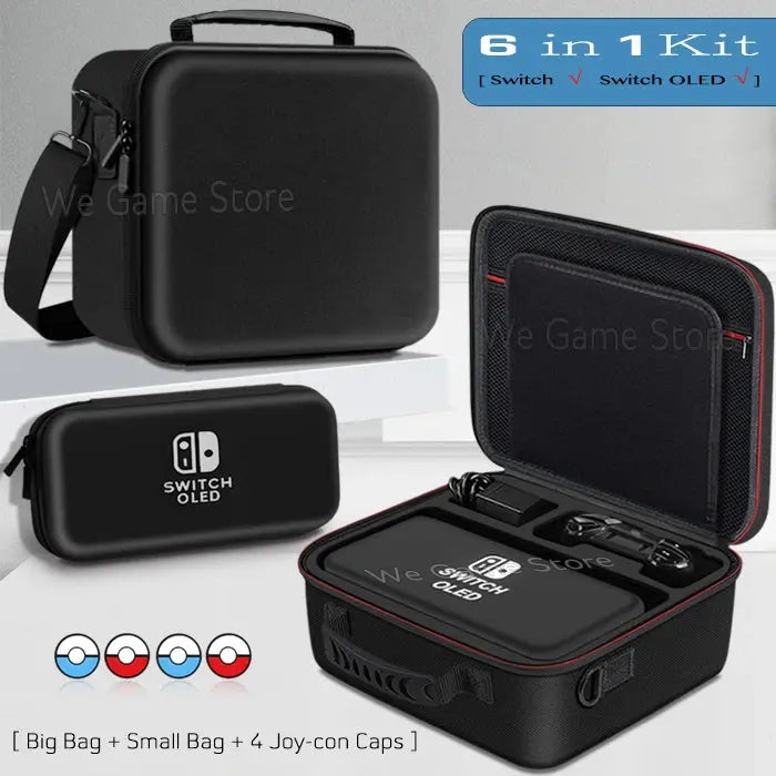 Travel Carrying Case For Nintendo Switch OLED Console Gaming Accessories High Quality Portable Storage Messenger Bag Hard Shell Deals 4 U  Console Accessories Deals 4 U