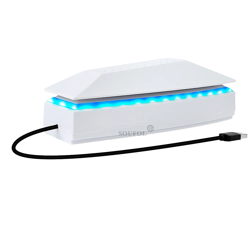 New Upper Cooling Fan for PS5 PRO Console Base Game Cooler Stand Bracket with RGB Dustproof Atmosphere Colorful Lighting LED