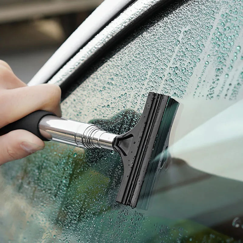 Car Rearview Mirror Wiper Cleaning Tool Auto Glass Mist Cleaner Scraper Car Accessories Handle Telescopic Window Cleaning Brush Deals 4 U   Deals 4 U