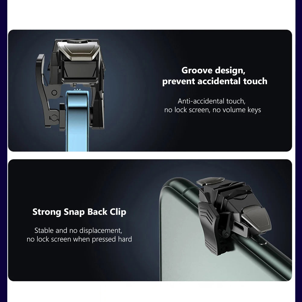 1/2pcs RGB/Mechanical 4 Finger Mobile Gaming Trigger for PUBG Game Controller Gamepad Aim Trigger Button for Smart Phone