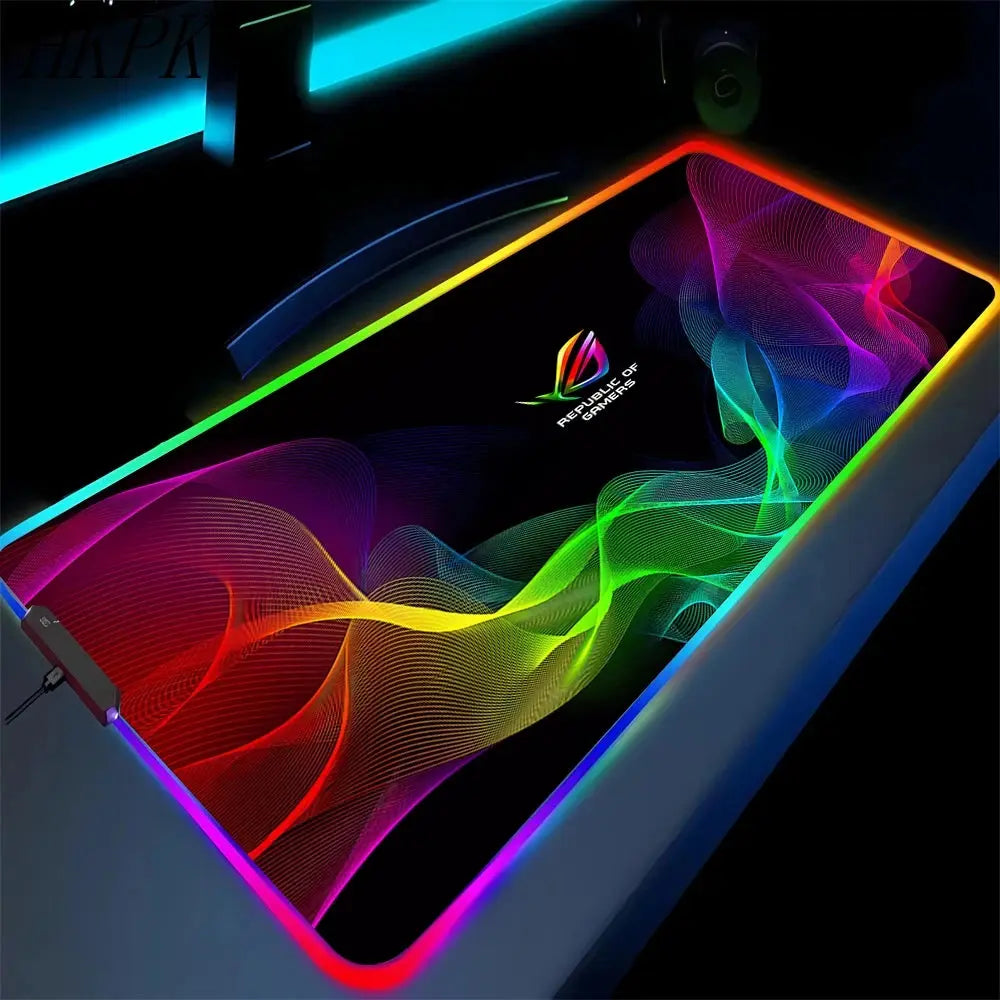 Black Mouse Pad Asus Rgb Gaming Mause Mat Anime Mats Gamer Rug Pc Xxl Cute Pads Large Game Keyboard Carpet Backlight Mousepad Deals 4 U  Gaming Accessories Deals 4 U