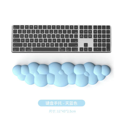 Cloud Memory Foam Wrist Rest Keyboard Mouse Pad Ergonomic Desk Mat for Office Gaming 10 Colors 3 Piece Set