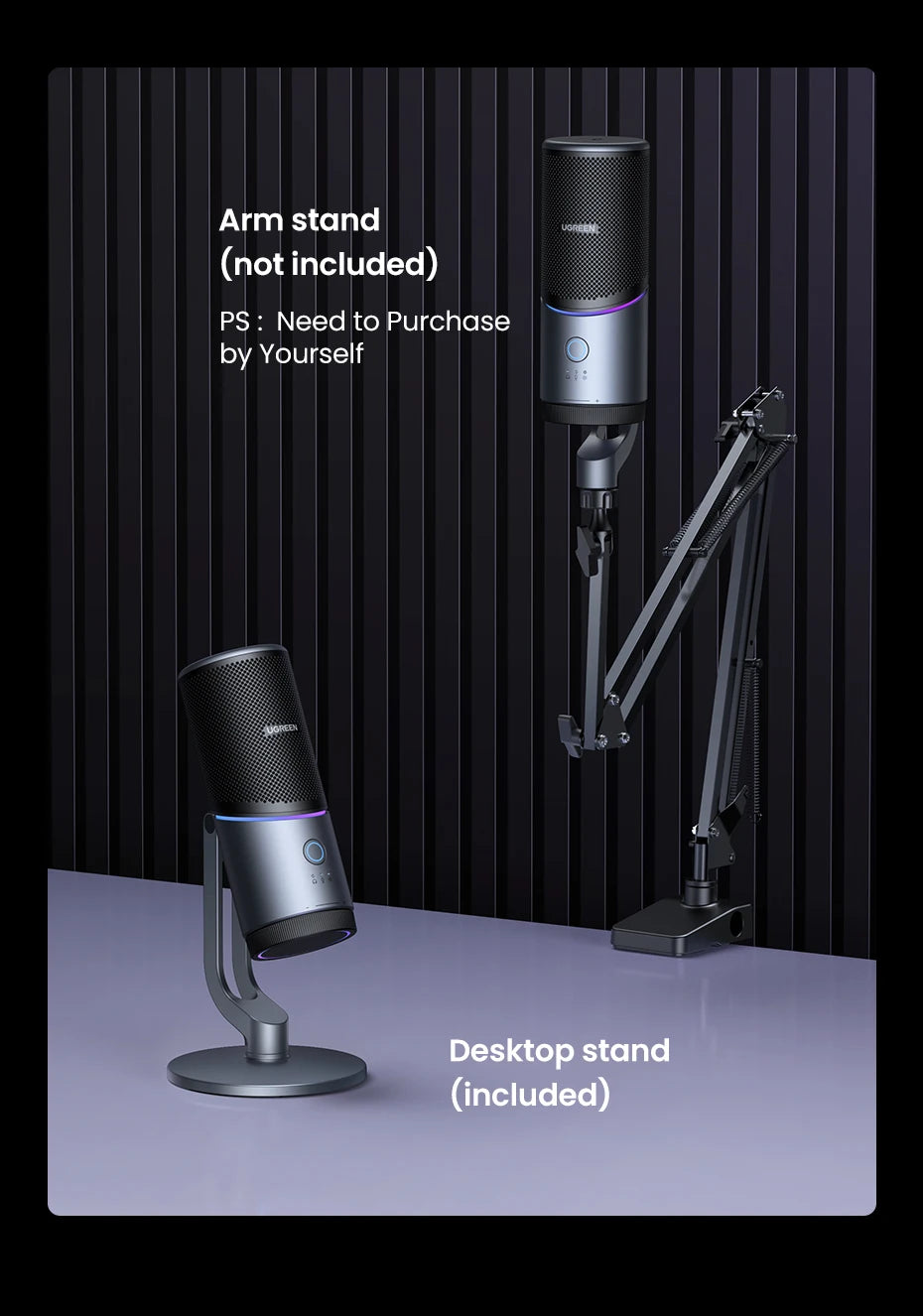 Mic USB Microphone with RGB Modes Professional Condenser Mic for PC Mac Gaming Karaoke Recording Streaming Podcasting Deals 4 U   Deals 4 U