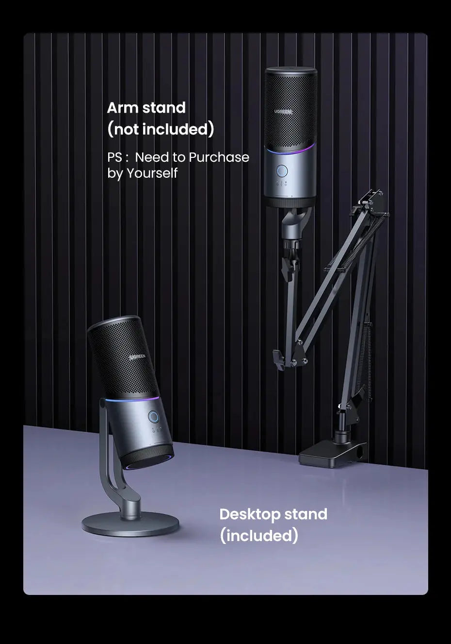 Mic USB Microphone with RGB Modes Professional Condenser Mic for PC Mac Gaming Karaoke Recording Streaming Podcasting Deals 4 U  Streaming Equipment Deals 4 U