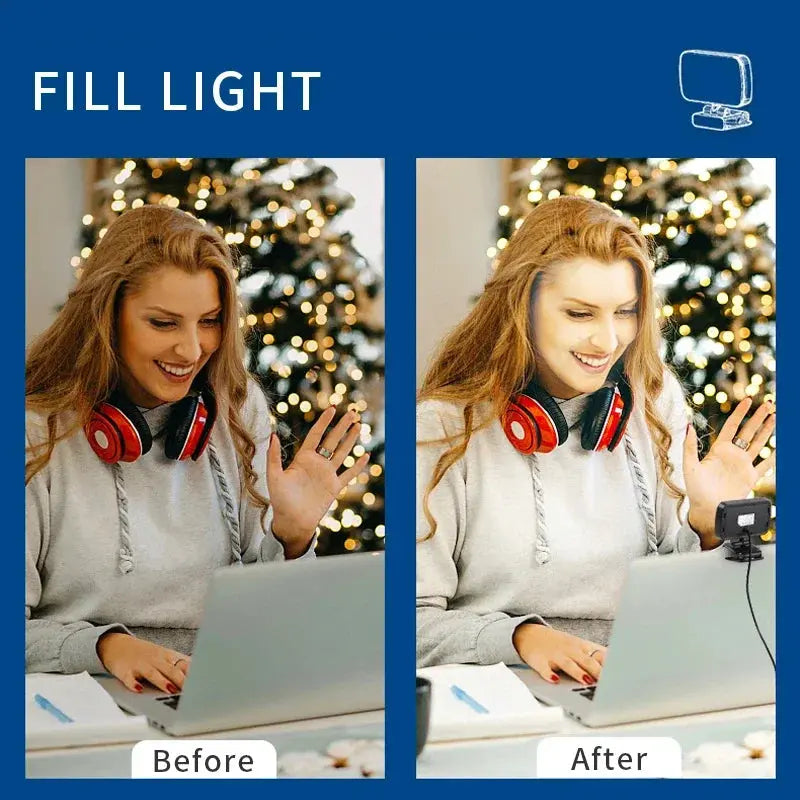 Video Conference Selfie Ring Lamp Light For iPad Laptop PC Webcam Studio LED Dimmable Lighting With Clip For Youtube Live Stream Deals 4 U  Streaming Equipment Deals 4 U