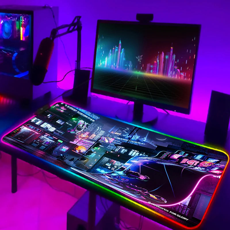 Rgb Mouse Pad Xxl Steelseries Laptop Mat Gaming Mousepad Backlit Keyboard Gamer Girl Table Pads Deskpad Mausepad Cs Go