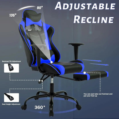 Ergonomic High-Back Gaming Chair PU Leather 250lbs Home Office, Customized Deals 4 U  Gaming Accessories Deals 4 U