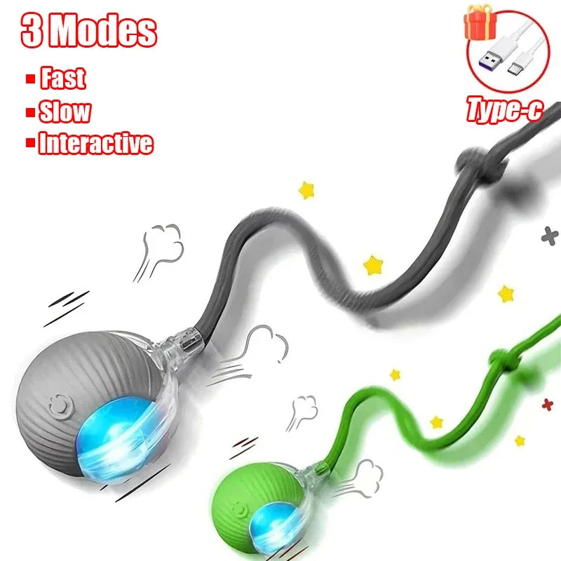 1~3pcs Cat Interactive Ball Toy Automatic Rolling Ball Tail Rechargeable Smart Pet Electric Toy Dog Cat Training Imitate Mouse Deals 4 U   Deals 4 U
