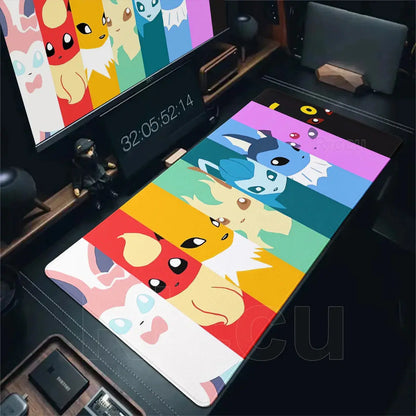 Japan Anime Gamer Mouse Pad E-eevee Cabinet Kawaii Tablepad XXL P-pokemon Keyboard Rug Laptop PC Gaming Rubber Extended DeskMats Deals 4 U  Gaming Accessories Deals 4 U