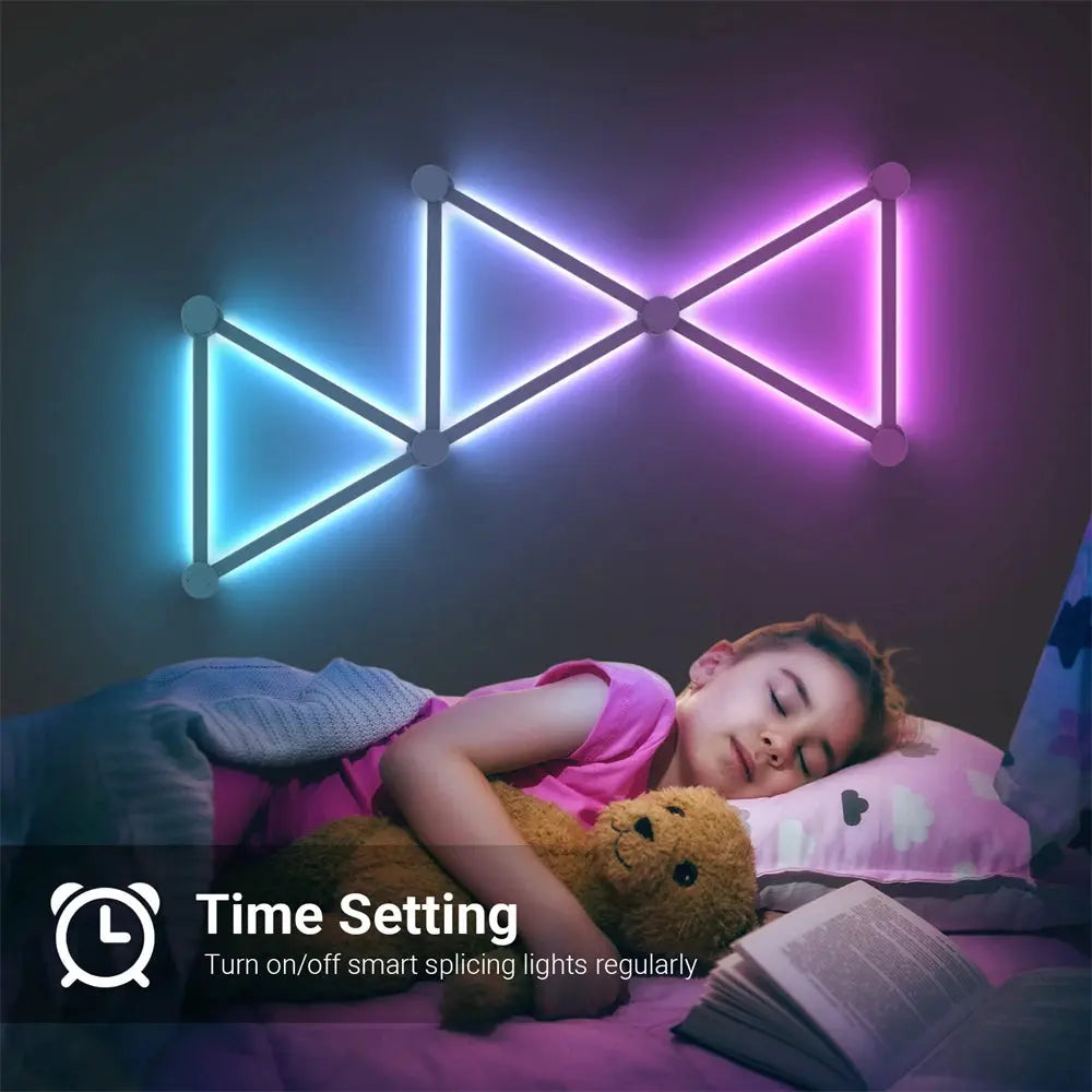 Splicing Light DIY Atmosphere Light RGB Smart Wall Light Voice Control Lamp for Esports Room Bedroom Bar Decoration Night Light Deals 4 U  RGB Hexagon Wall Lights Deals 4 U