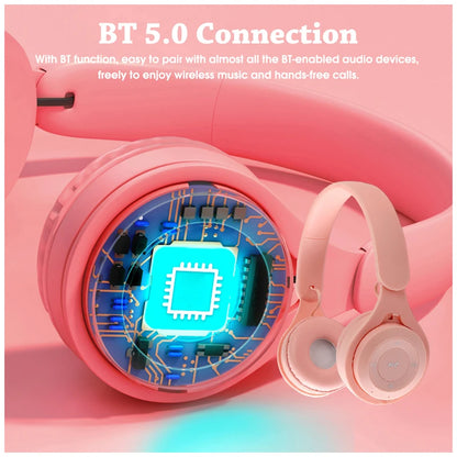Wireless Bluetooth Headphone  Macaron Headphones Stereo Headband Gaming Headset with Mic Gamer Girl Gift for Mobile Tablet