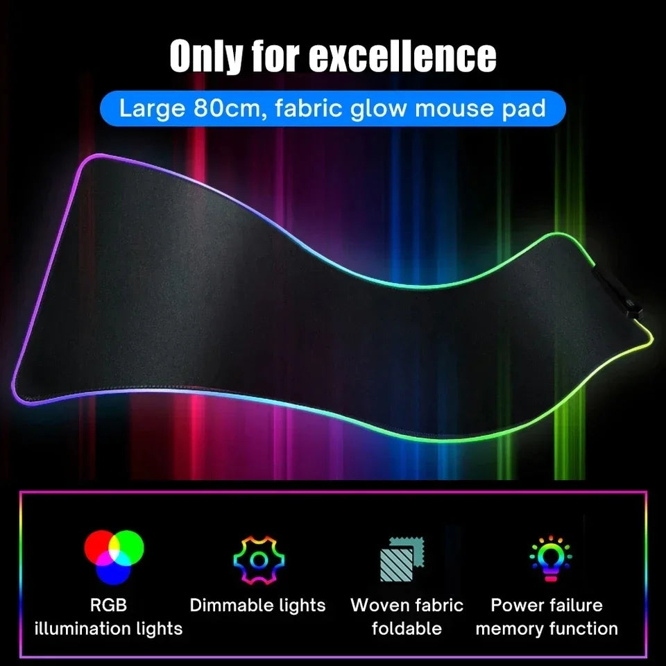 Gamepad pattern Mouse Pad XXL RGB Gaming MousePad HD Gamer Accessories Large LED Light MousePads PC Computer Carpet With Backlit