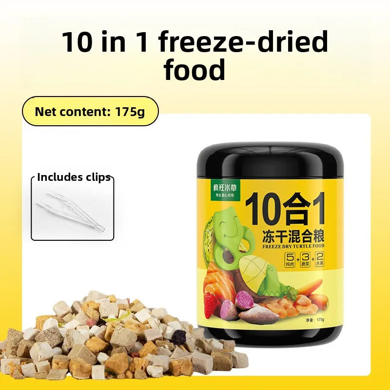 FKSC Turtle Food Mix - Freeze-Dried Shrimp/Mealworm/Fish & Chicken - Protein Rich Treat for Red-Ear Sliders & Aquatic Turtles Deals 4 U   Deals 4 U
