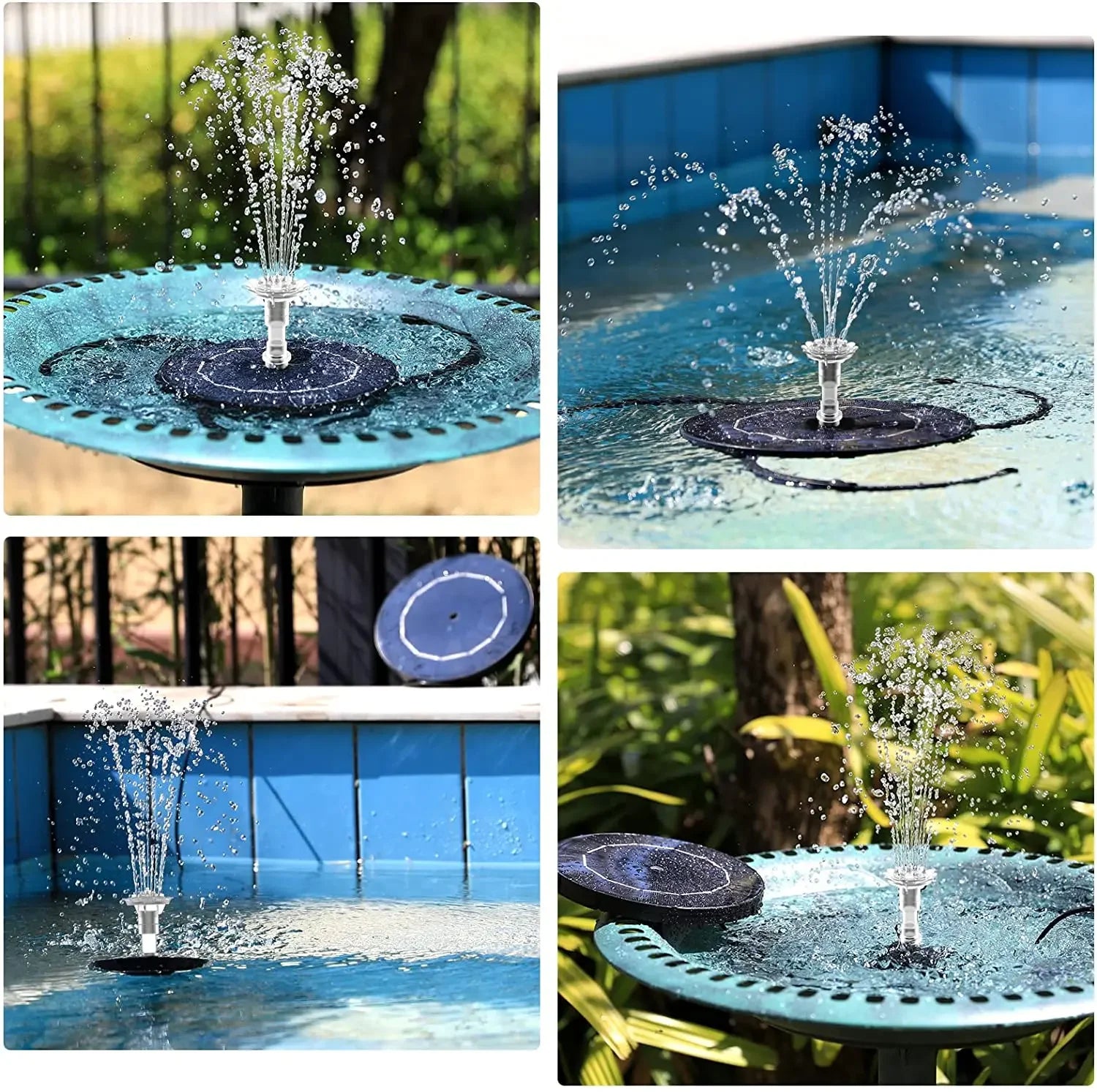 Solar Water Fountain Pool Pond Waterfall Fountain Garden Decoration Outdoor Bird Bath Solar Powered Floating Water Pump Deals 4 U   Deals 4 U