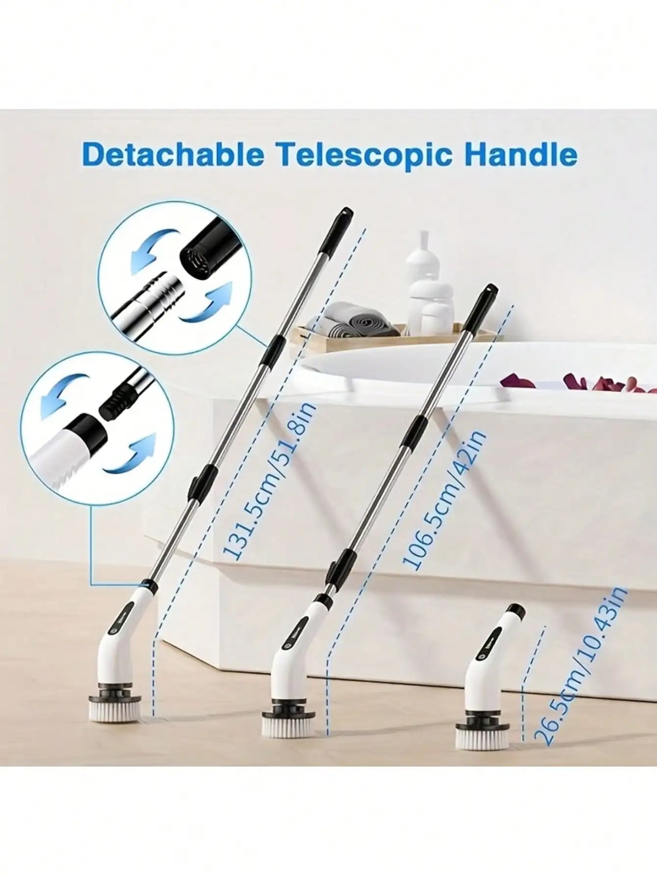 9 In 1 Electric Spin Scrubber Cordless Waterproof Cleaning Brush Multifunctional Tile Floor Tub Bathroom Kitchen Household Tool Deals 4 U   Deals 4 U