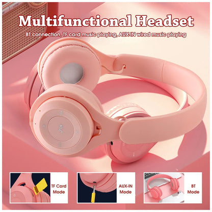 Wireless Bluetooth Headphone  Macaron Headphones Stereo Headband Gaming Headset with Mic Gamer Girl Gift for Mobile Tablet