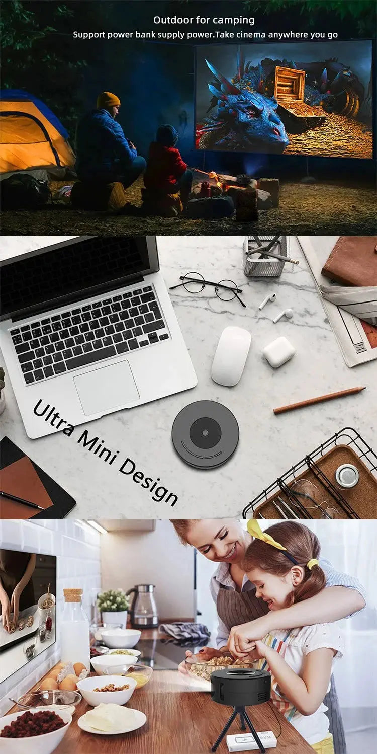 YT200 Smart home high-definition miniature portable projector small mobile phone projector wireless Projection Support 1080p Deals 4 U  Gaming Accessories Deals 4 U