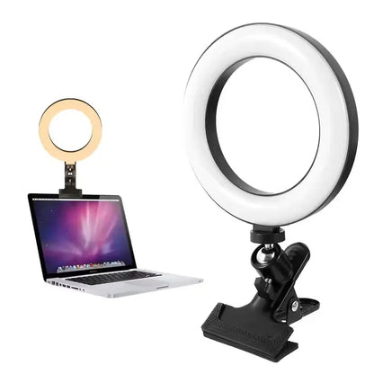 Clip-on ring light lighting kit, phone selfie light, 3-stop webcam, photography accessories, auto projection, 6-inch fill light Deals 4 U  Streaming Equipment Deals 4 U