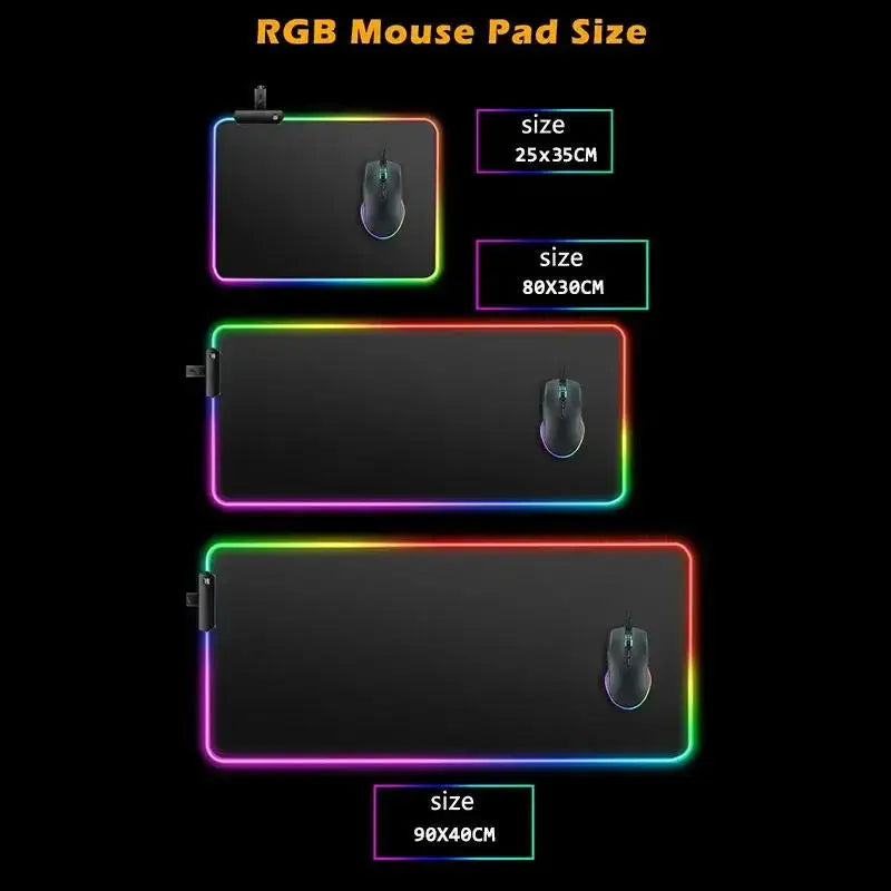Black Mouse Pad Asus Rgb Gaming Mause Mat Anime Mats Gamer Rug Pc Xxl Cute Pads Large Game Keyboard Carpet Backlight Mousepad Deals 4 U  Gaming Accessories Deals 4 U