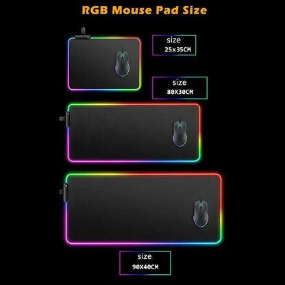 Black Mouse Pad Asus Rgb Gaming Mause Mat Anime Mats Gamer Rug Pc Xxl Cute Pads Large Game Keyboard Carpet Backlight Mousepad Deals 4 U  Gaming Accessories Deals 4 U