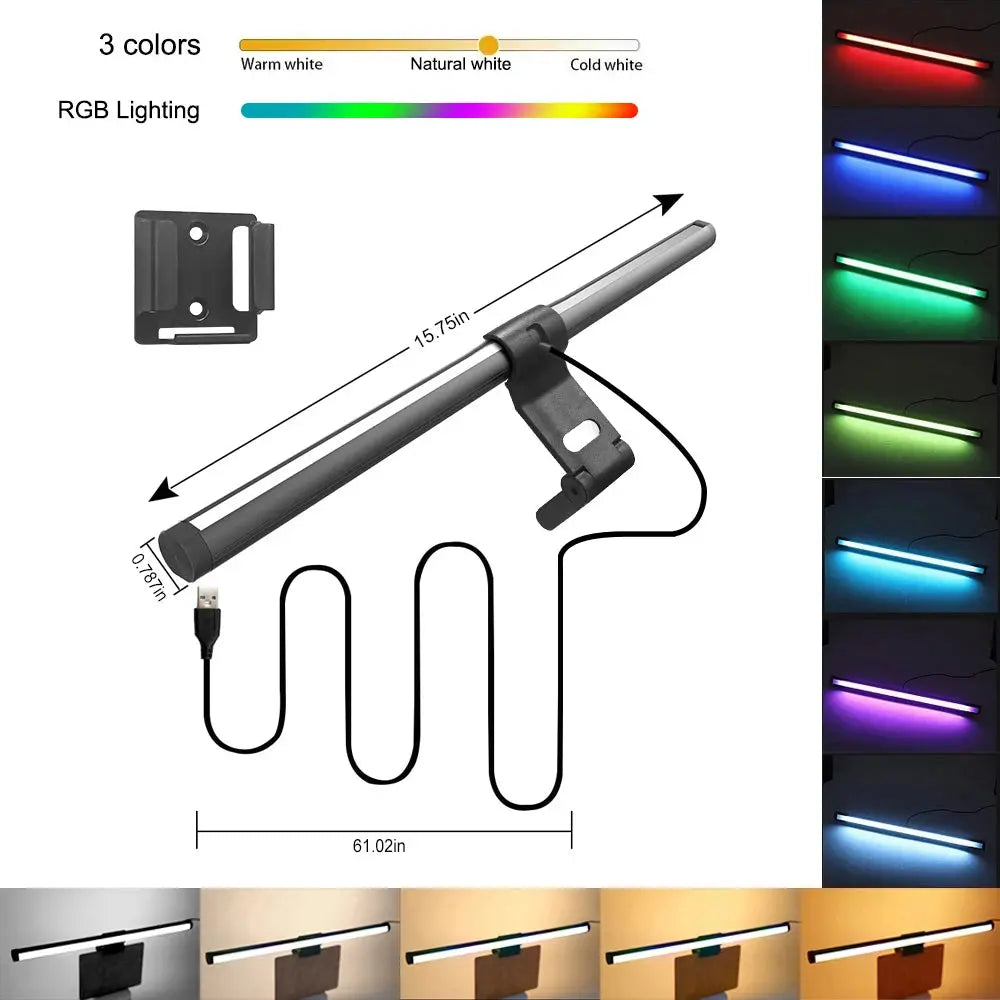 LED Desk Lamp Monitor Light Bar Eye-Care Stepless Table Lamp Dimming Lighting Computer Monitor Screen Light Bar for Work Gaming Deals 4 U  RGB Hexagon Wall Lights Deals 4 U