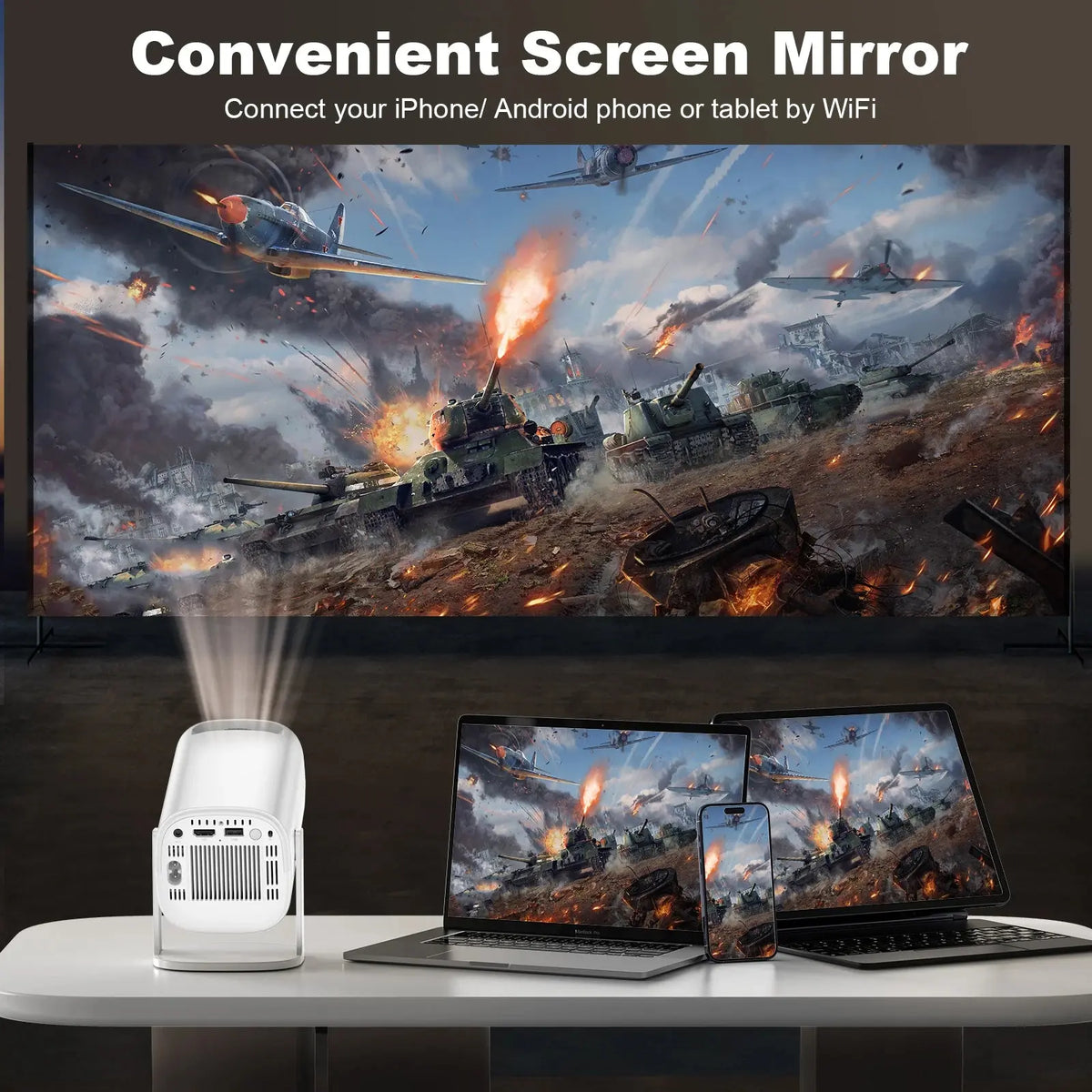 Android 11 Gaming Projector P30MAX 64GB TF Card Wireless Gaming Controller Dual WIFI 1280*720P Home Theater Portable Projector Deals 4 U  Gaming Accessories Deals 4 U