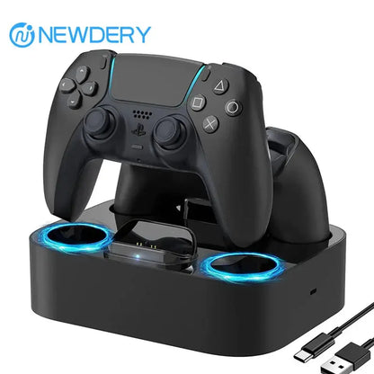 PS5 Controller Charger Station for Playstation 5 Dual for for DualSense Edge Control Fast Charging Dock Stand with Cable Deals 4 U  Gaming Accessories Deals 4 U