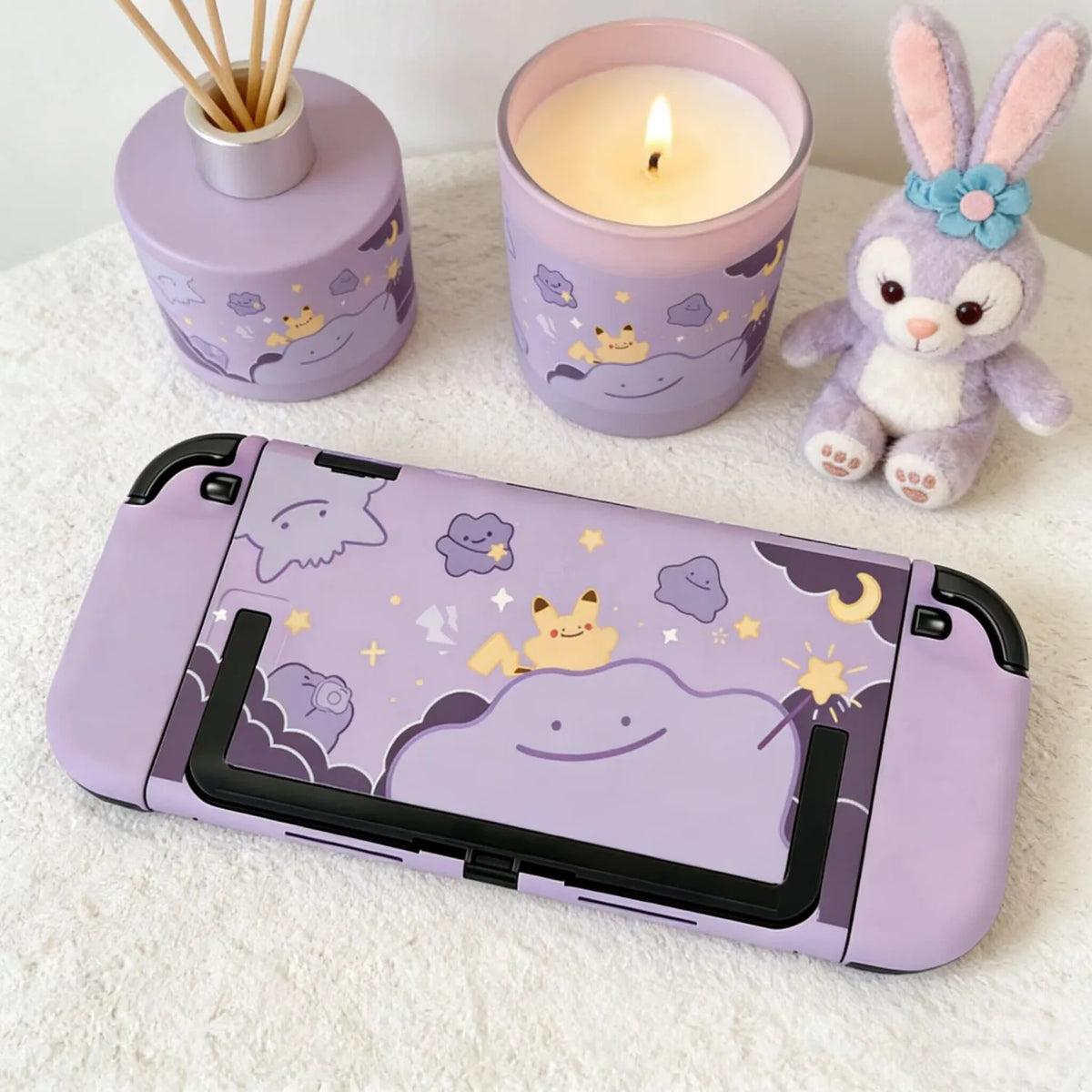 Cartoon Switch 2 Protective Case for Nintendo Switch 2 Glitter Purple Customize Joy-Con Console Case Can be inserted Dock Cover