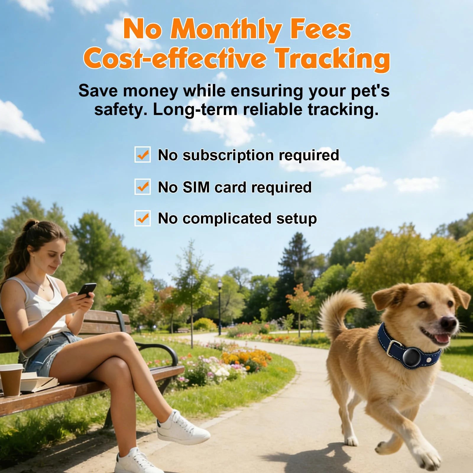Pet Tracker No Monthly Fee No SIM Work with Apple iOS Find My Anti-Lost Finder Tag for Dogs Cats with Airtag Case GPS Tracker Deals 4 U   Deals 4 U