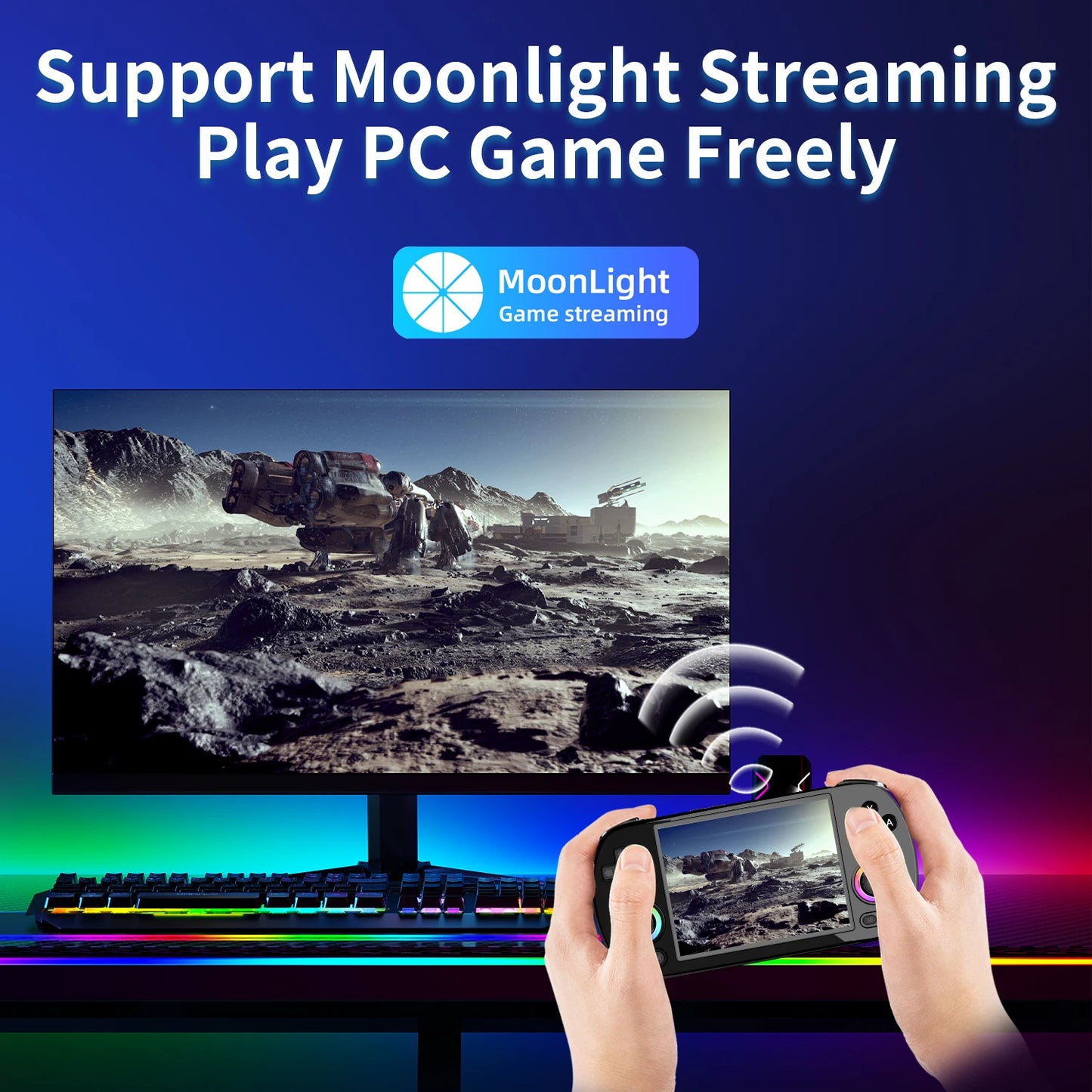 ANBERNIC RG40XX H Handheld Games Console 4.0" IPS Screen Linux 64-bit Multicolor LED Lights Retro Gaming Console Over 5000 Games
