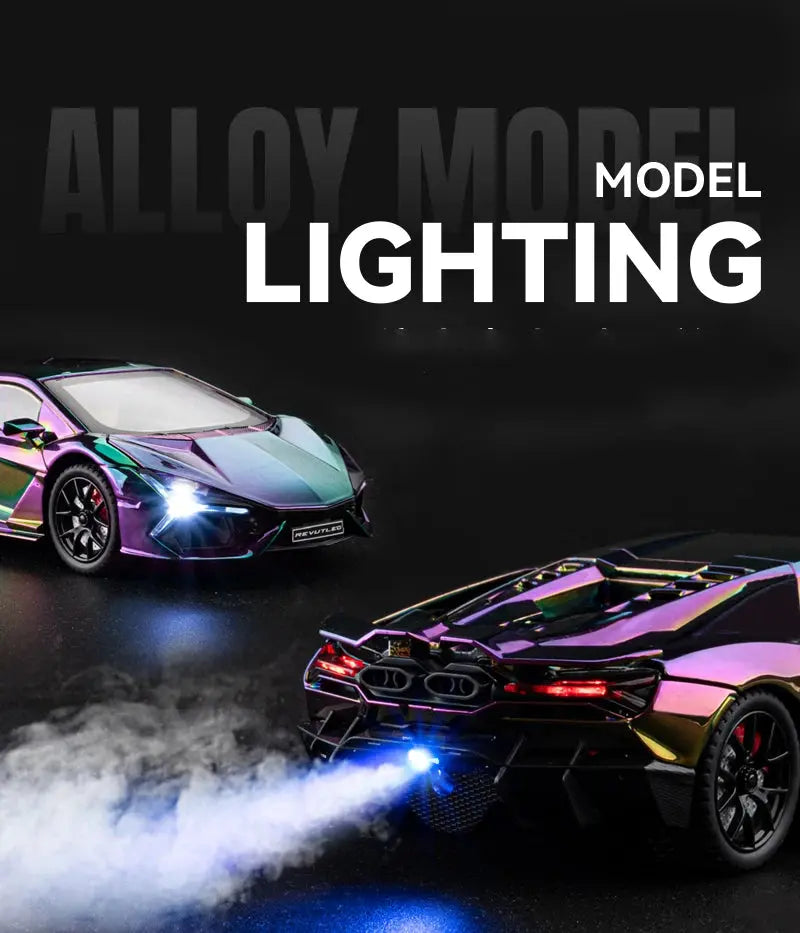 1:24 Lamborghini Revuelto With Spray Alloy Car Diecasts & Toy Vehicles Metal Toy Car Model Sound and light Collection Kids Toy Deals 4 U  Gaming Accessories Deals 4 U