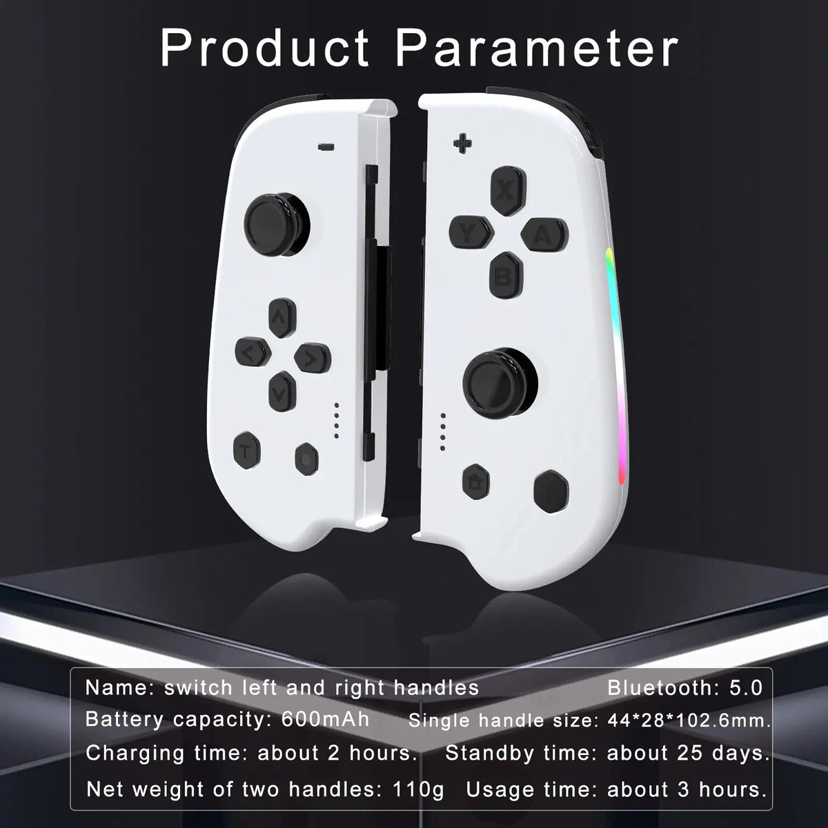 GAMINJA Wireless Joypad Controller for Switch Game Console with RGB Lamp L/R Handle Grip Wake up Screenshot Function Deals 4 U  Mobile Gaming Deals 4 U