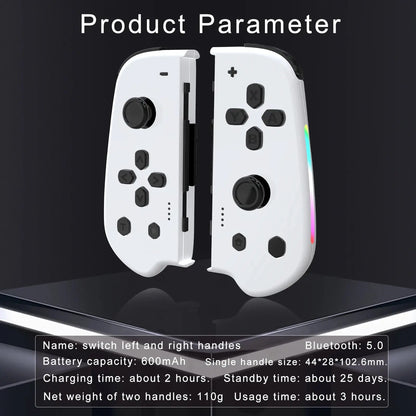 GAMINJA Wireless Joypad Controller for Switch Game Console with RGB Lamp L/R Handle Grip Wake up Screenshot Function Deals 4 U  Mobile Gaming Deals 4 U