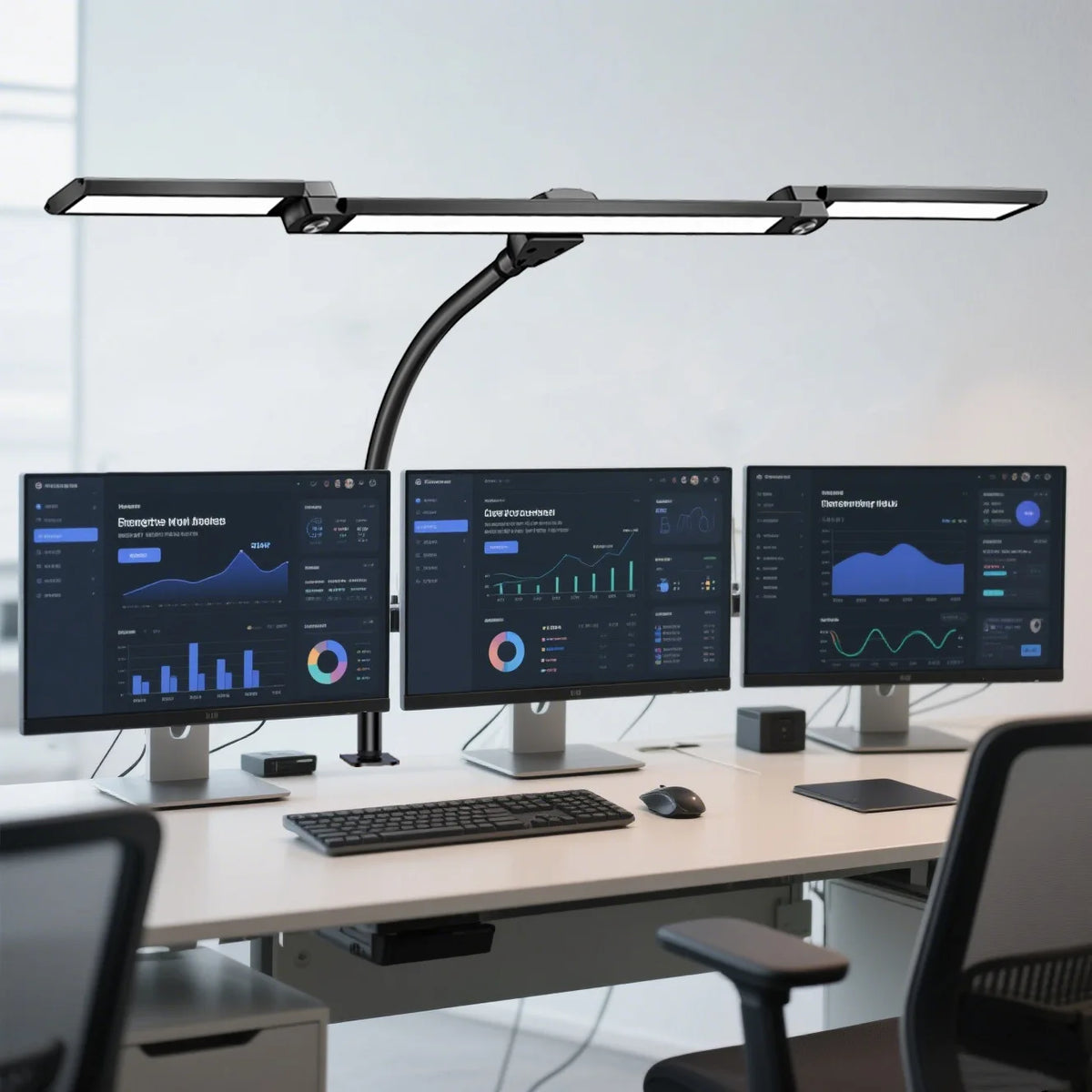 Eye-care LED Clip Metal Desk Lamp 3 Colors Adjustable 10 Brightness Levels Flexible Rotating Lamp Head for Home Reading PC Game