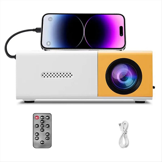 Delighted- Portable Mini Projector with Full HD 1080P Support -Includes Remote Control, USB-Powered, Ideal for Smartphones Deals 4 U  Gaming Accessories Deals 4 U
