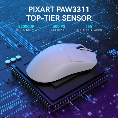 ATTACK SHARK X11 Lightweight Wireless Gaming Mouse with RGB Backlight Charging, Up to 22K DPI, PAW3311 Optical Sensor, HUYU Swit Deals 4 U  Gaming Accessories Deals 4 U