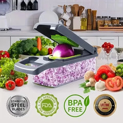Multifunctional Vegetable Chopper Handle Food Grate Food Chopper Vegetable Slicer Dicer Cut 14/16 in 1 Kitchen Items Cocina Deals 4 U   Deals 4 U